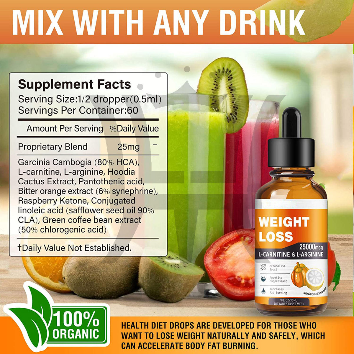 Weight management with L-carnitine drops