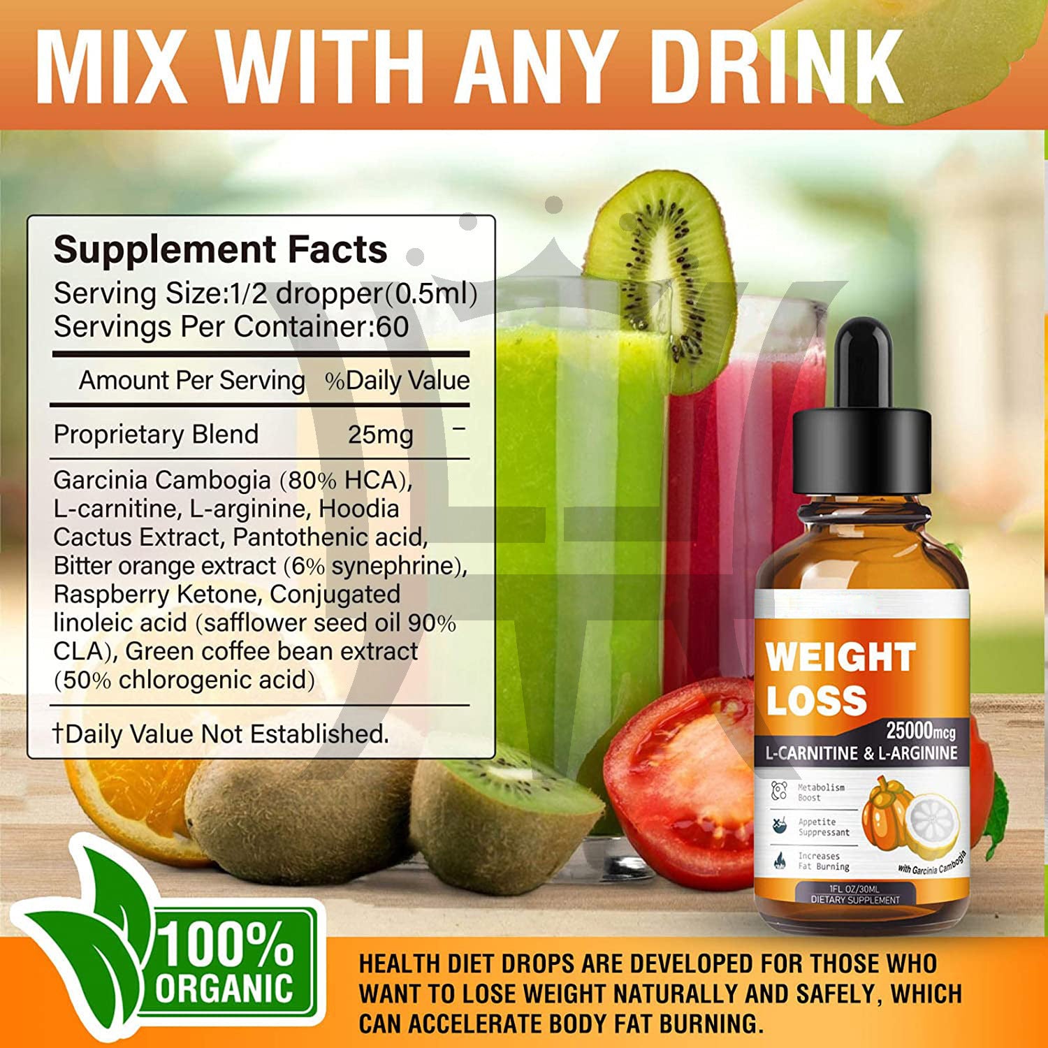 Weight management with L-carnitine drops